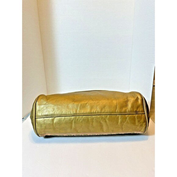 SAMIR VTG Leather Gold Western Boho Patchwork Metallic Cottagecore Handbag Rare - Picture 10 of 15